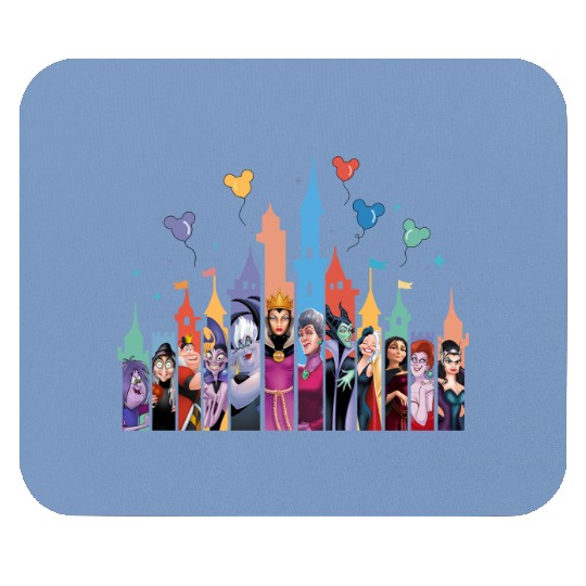 Disney Villain Castle Mouse Pads, Disney Mouse Pads, Maleficent Ursula Evil Queen Mouse Pads