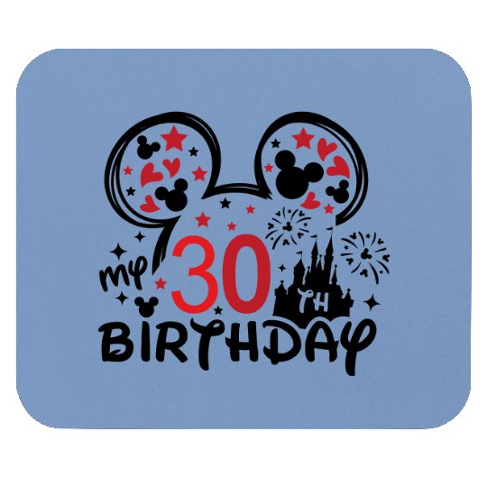 30th Birthday Mouse Pads, Disney Squad, Minnie Mickey Birthday Squad Mouse Pads