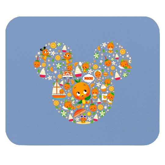 Funny Orange Bird Mouse Pads, Hello Sunshine Mouse Pads, Summer Trip Mouse Pads, Orange Bird Flower Garden Mouse Pads, Disney Trip Mouse Pads