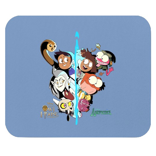 The Owl House and Amphibia Disney Mouse Pads, The Owl House All Characters Mouse Pads