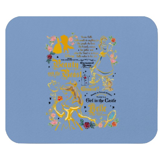 Belle Mouse Pads, Disney Comfort Color Mouse Pads, Beauty Beast Mouse Pads
