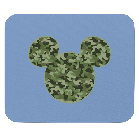 Mickey Mouse Green Camouflage Logo Mouse Pads Disney Mickey Lover Mouse Pads