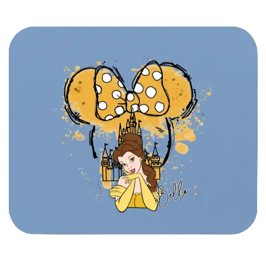 Disney Belle Princess Mouse Pads, Belle Princess Mouse Pads, Watercolor Princess Mouse Pads