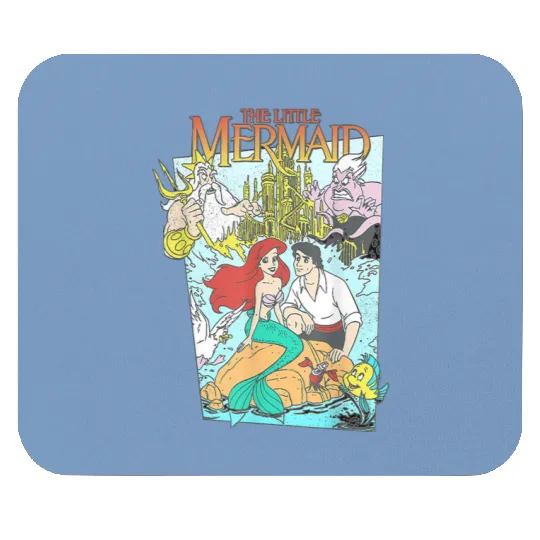 Disney The Little Mermaid Vintage Cover Graphic Mouse Pads, Retro 90s Disney Little Mermaid Mouse Pads