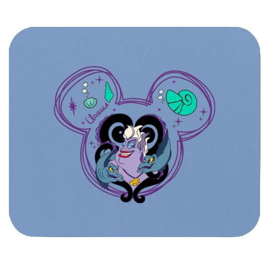 Ursula Mouse Pads, Villain Sea Queen, Disney Villain Mickey Head Mouse Pads, Little Mermaid Mouse Pads