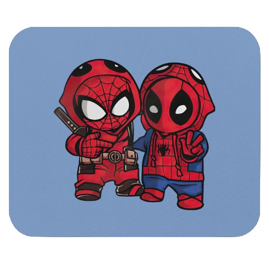 Marvel Spider-man And Deadpool Cosplay Cute Friends Unisex Mouse Pads, Disneyland Family Vacation