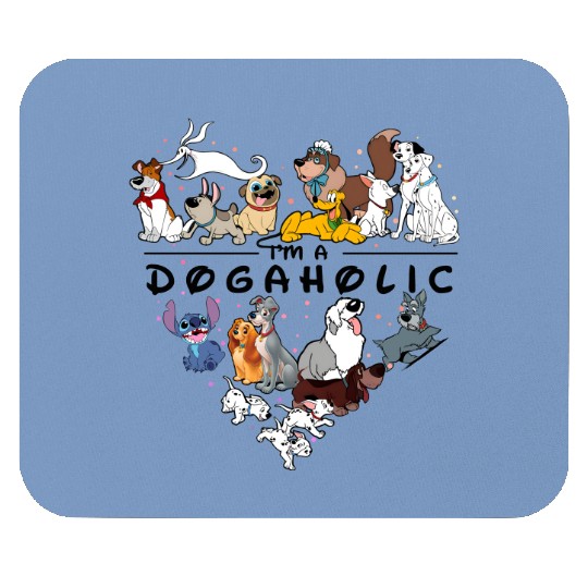 Disney Dogaholic Mouse Pads, Disney 101 Dalmatians Dogs, Tramp Mouse Pads Lady Dog Mom Who Loves Disney Pluto Dog