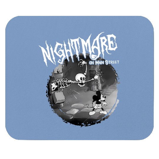 Vintage Disney Halloween Nightmare on Main Street Mouse Pads, The Haunted Mansion Mouse Pads, Mickey and Skeleton Disneyland Halloween Mouse Pads