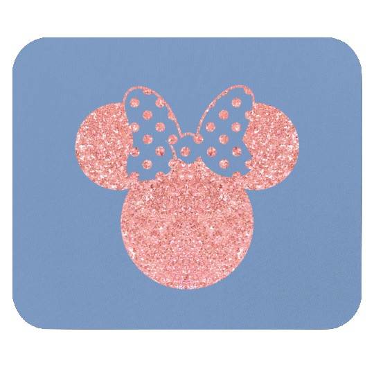 Disney Mouse Pads, Minnie Ear Mouse Pads, Glitter Rose Gold Minnie Mouse Pads, Cute Ear Mouse Pads