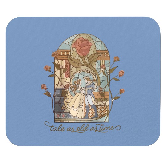 Vintage Tale as Old as Time  Mouse Pads, Retro Beauty and The Beast Unisex Mouse Pads, Disney Princess Belle Mouse Pads