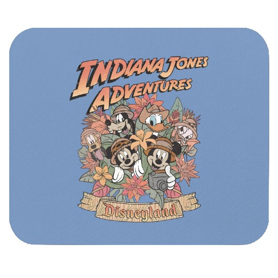 Retro Disney Indiana Jones Mouse Pads,  Indiana Jones Adventure Mouse Pads, Floral Mickey Safari Mouse Pads, Animal Kingdom Mouse Pads