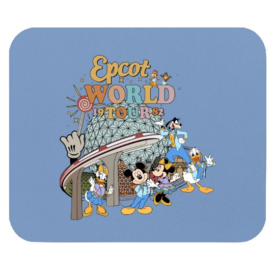 Disney Epcot World Tour Mouse Pads, Retro Disney Epcot Mouse Pads, Mickey And Friends Mickey