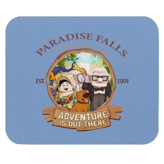Disney Up Paradise Falls Est 2009 Travel Co. Mouse Pads, Adventure is out there Disney Up Mouse Pads