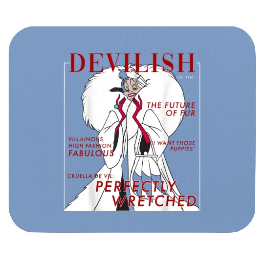 Discover Disney Villains Halloween Cruella Magazine Cover Mouse Pads