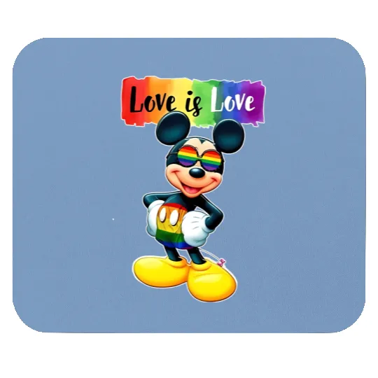 Funny Mickey LGBTQ Mouse Pads, Trans Rights Mouse Pads, Disney Gay Pride Mouse Pads, Happy Mickey LGBTQ Mouse Pads