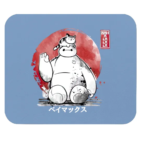 Lovely Bah A La La La Disney Baymax With Cat Mouse Pads, Baymax Disney Mouse Pads, Baymax With Cat Mouse Pads, Vintage Disney Mouse Pads, Disney Gifts
