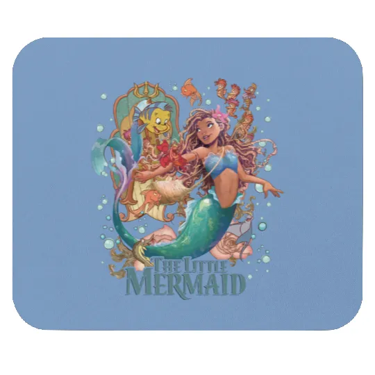 Retro Little Mermaid Mouse Pads  Black Little Mermaid Mouse Pads | Disney Mouse Pads