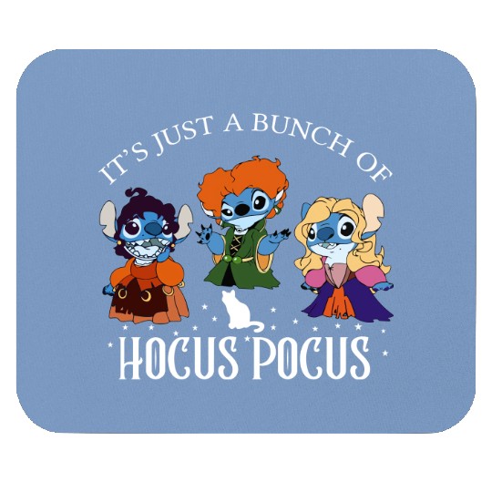 Disney Stitch It's Just A Bunch Of Hocus Pocus Halloween Mouse Pads, Disney Stitch Hocus Pocus Mouse Pads
