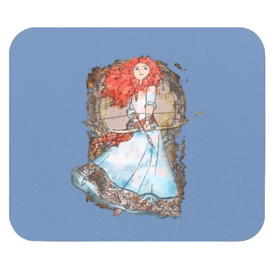 Brave Merida Watercolor - Disney Princess Mouse Pads, Princess Mouse Pads