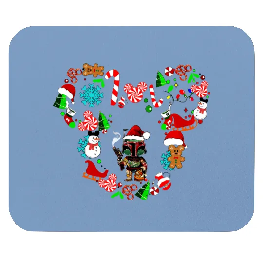 Star Wars Christmas Mouse Pads, Mandalorian Disney Christmas Mouse Pads, Christmas Mickey Mouse Pads