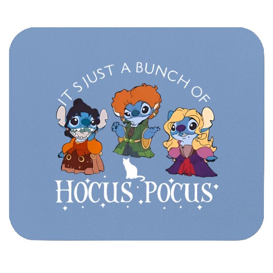 Disney Stitch It'S Just A Bunch Of Hocus Pocus Halloween Mouse Pads, Cartoon Mouse Pads, Cute Mouse Pads, Gift For Family