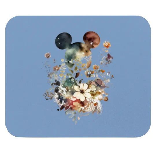 Mickey Mouse Flower Mouse Pads, Mickey Floral Ears Mouse Pads, Floral Mouse Pads, Disney Family Trip