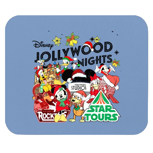 Discover Vintage Disney Christmas Hollywood Studios Jollywood Nights Mouse Pads,