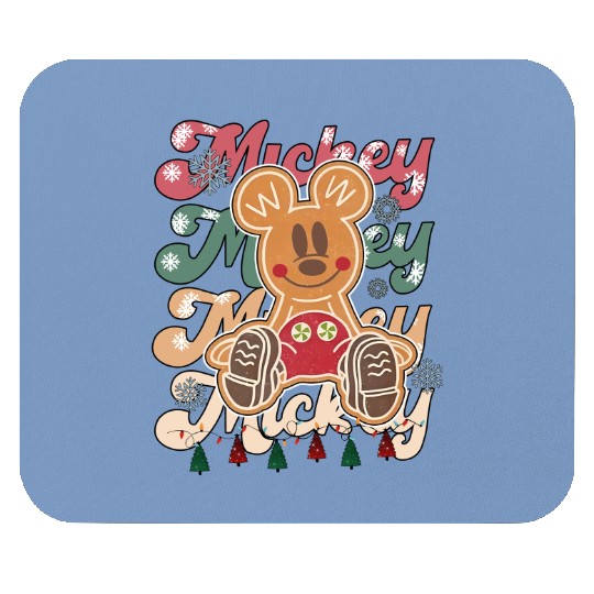Disney Matching Christmas Mouse Pads, Vintage Mickey Gingerbread Mouse Pads, Mickey Christmas