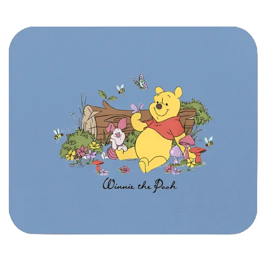 Vintage Winnie The Pooh Piglet And Pooh Floral Butterfly Mouse Pads, Disney Pooh Mouse Pads