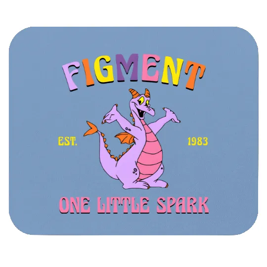 Retro Figment Mouse Pads, Figment Est 1983, One Little Spark, Journey Into Imagination, Disneyland Mouse Pads
