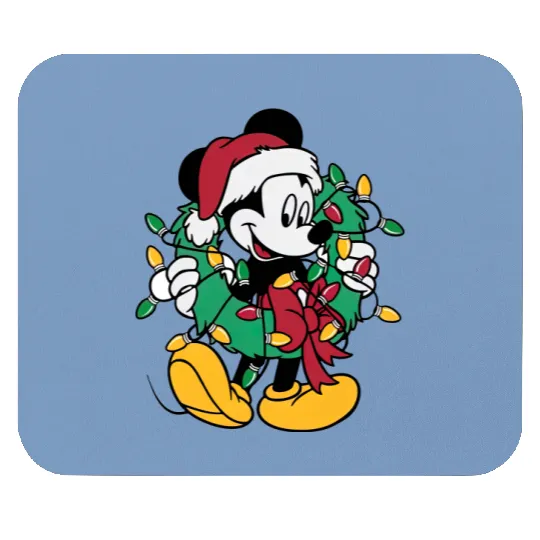 Disney Mickey Mouse Christmas Lights, Christmas Wreath Mouse Pads