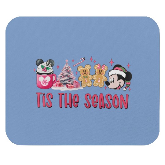 Discover Tis The Season Disney Mickey Christmas Coffee Light Pink Mouse Pads
