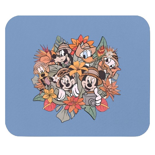 Vintage Leopard Floral Disney Animal Kingdom Mouse Pads
