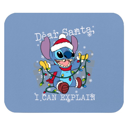 Cute Lilo & Stitch Christmas Dear Santa I Can Explain Mouse Pads, Funny Disney