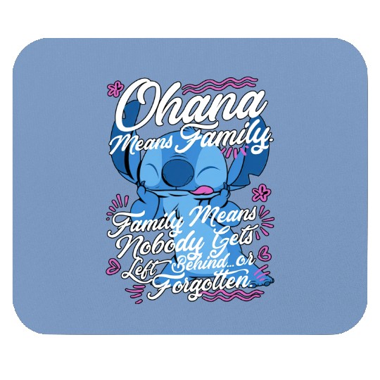 Stitch Day Ohana Means Family Mouse Pads, Disney Stitch Mouse Pads, Disneyland Mouse Pads