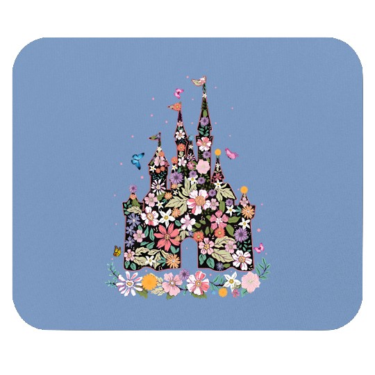 Floral Castle Mouse Pads, Family Vacation Mouse Pads, Disneyland Mouse Pads