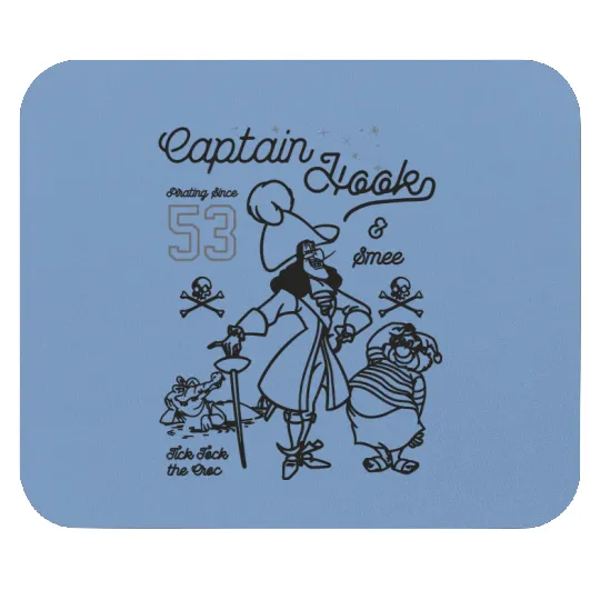 Disney Peter Pan Captain Hook And Mr. Smee Outline Sketch Mouse Pads