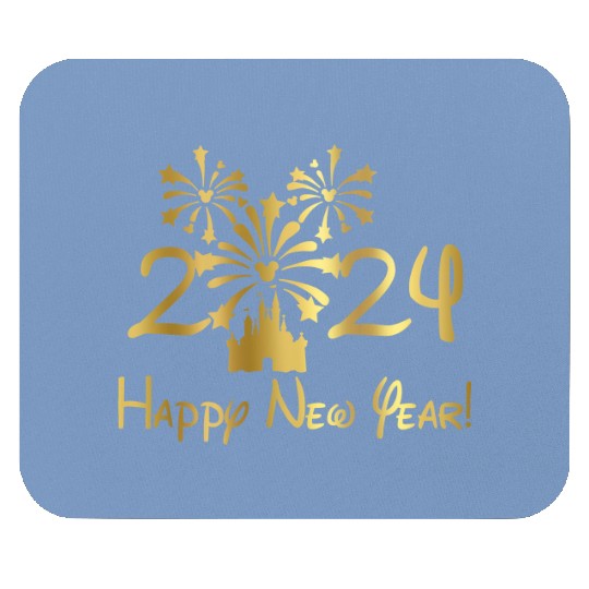 Disney 2024 New Year's Eve Fireworks Gold Foil Mouse Pads, Disney New Years Mouse Pads