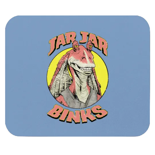 Retro Team Jar Jar Binks Funny Star Wars Fan  Mouse Pads, Vintage Star Wars Galaxy's Edge Mouse Pads, Disneyworld Mouse Pads