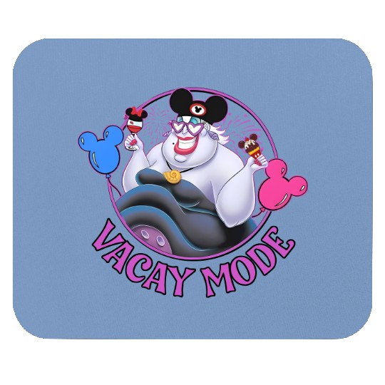 Disney Villains Ursula with Mickey Balloon Vacay Mode Retro Mouse Pads, Magic Kingdom  Mouse Pads