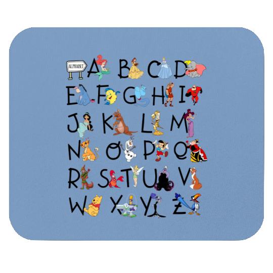 Disney Teacher Alphabet All Characters from A to Z Mouse Pads, Magic Kingdom Trip Mouse Pads
