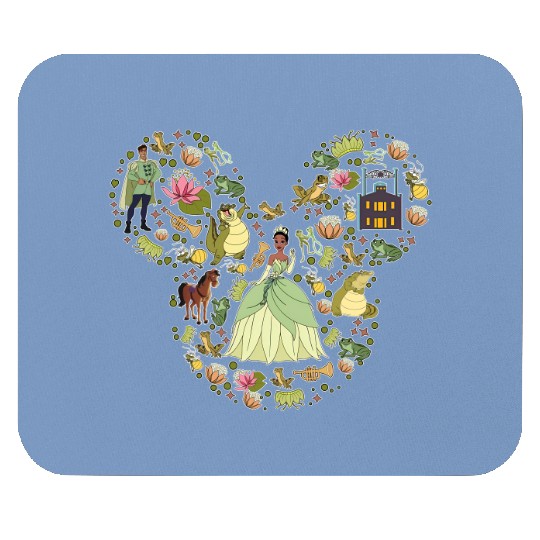 Disney Princess Mouse Pads, Tiana Mouse Pads, Princess Mickey Head, Disneyland Trip Mouse Pads