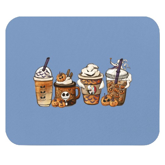 Disney The Nightmare Before Christmas Coffee Cup Mouse Pads, Jack Skellington Sally Pumpkin Latte Coffee