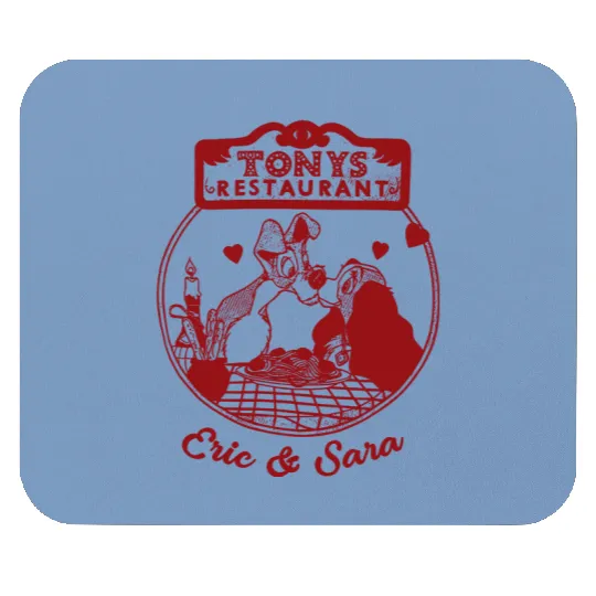 Personalized Lady and the Tramp Mouse Pads, Disney Couple Mouse Pads, Disney Valentine Mouse Pads, Mouse Pads