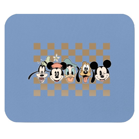 Retro Mickey Checkered Mouse Pads, Disney Family Trip Mouse Pads, Magic Kingdom Mouse Pads, Disney Checkered Mouse Pads, Disney Family Trip Mouse Pads