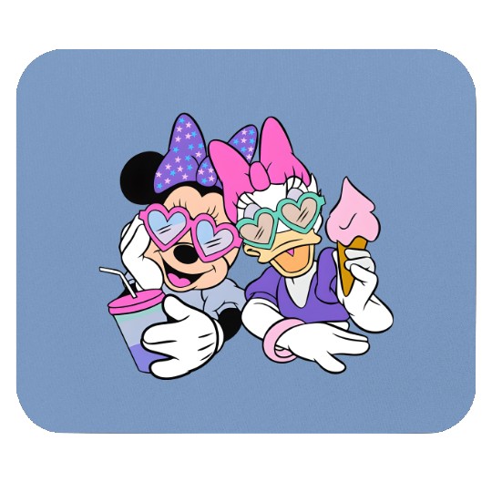 Retro Minnie and Daisy Face, Best Friends Minnie and Daisy Mouse Pads, Disney Tie Dye Mouse Pads, Minnie and Daisy Mouse Pads