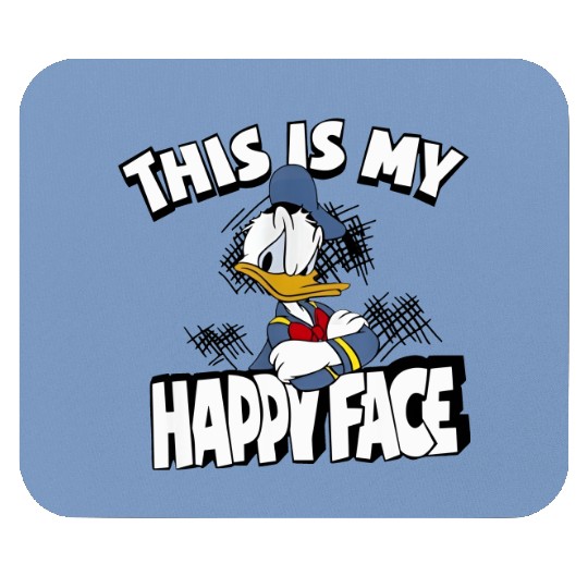 Donald Duck This Is My Happy Face Mouse Pads, Retro Disneyland Donal Duck Mouse Pads, Disneyland  Disney Trip Mouse Pads