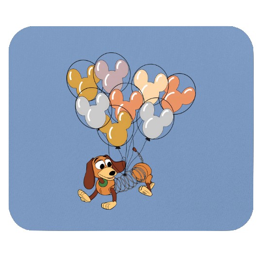 Disney Slinky Dog With Mickey Balloon Mouse Pads, Toy Story Slinky Dog Mouse Pads,  Disneyland Holiday Vacation Trip Family Mouse Pads