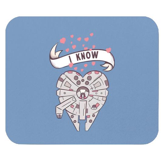 Star Wars Millennium Falcon I Know Valentine's Day Mouse Pads, Disney Couple Mouse Pads