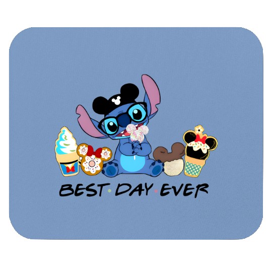 Disney Stitch Best Day Ever, Disney Snacks Mouse Pads, Stitch Snacks Mouse Pads